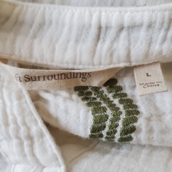 Soft Surroundings Gauzy Embroidered Tunic Size L White Pullover Top Boho Spring - Picture 11 of 12